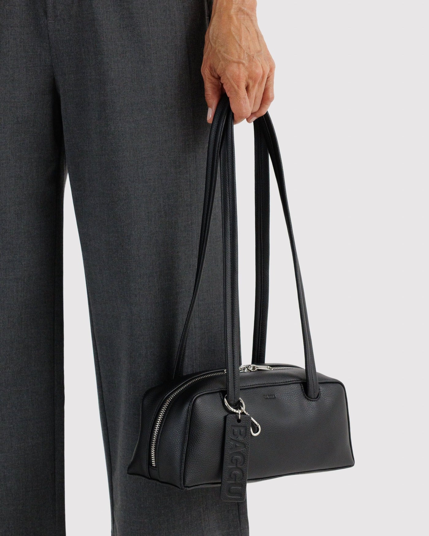 Small Recycled Leather Bowler Bag O6