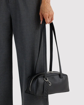 Small Recycled Leather Bowler Bag O6