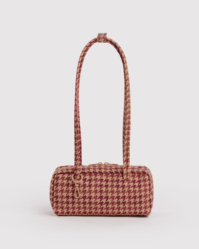 Small Nylon Bowler Bag F7 - Tan Houndstooth / OS