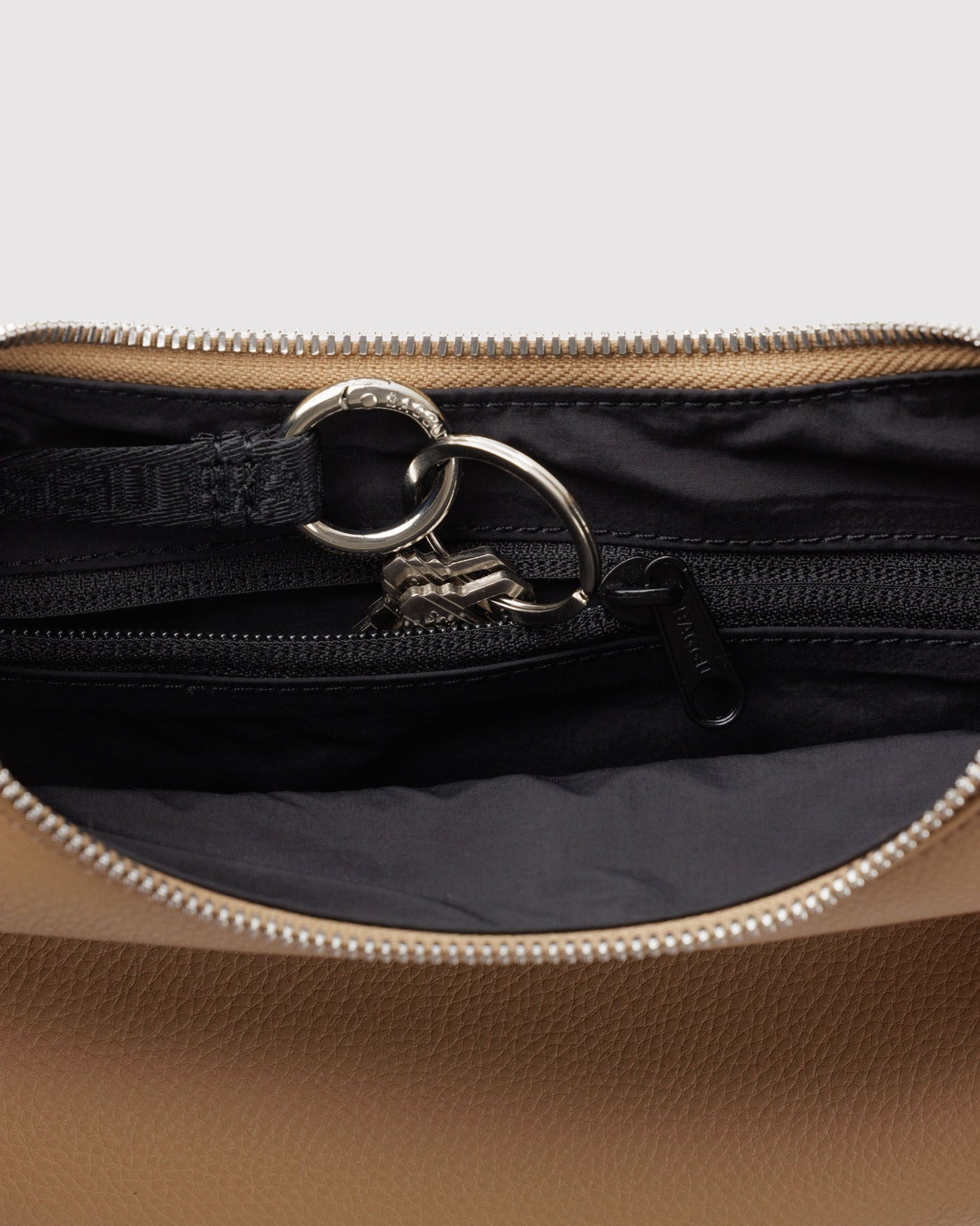 Small Recycled Leather Flat Crescent E0