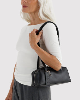 Small Recycled Leather Bowler Bag O6