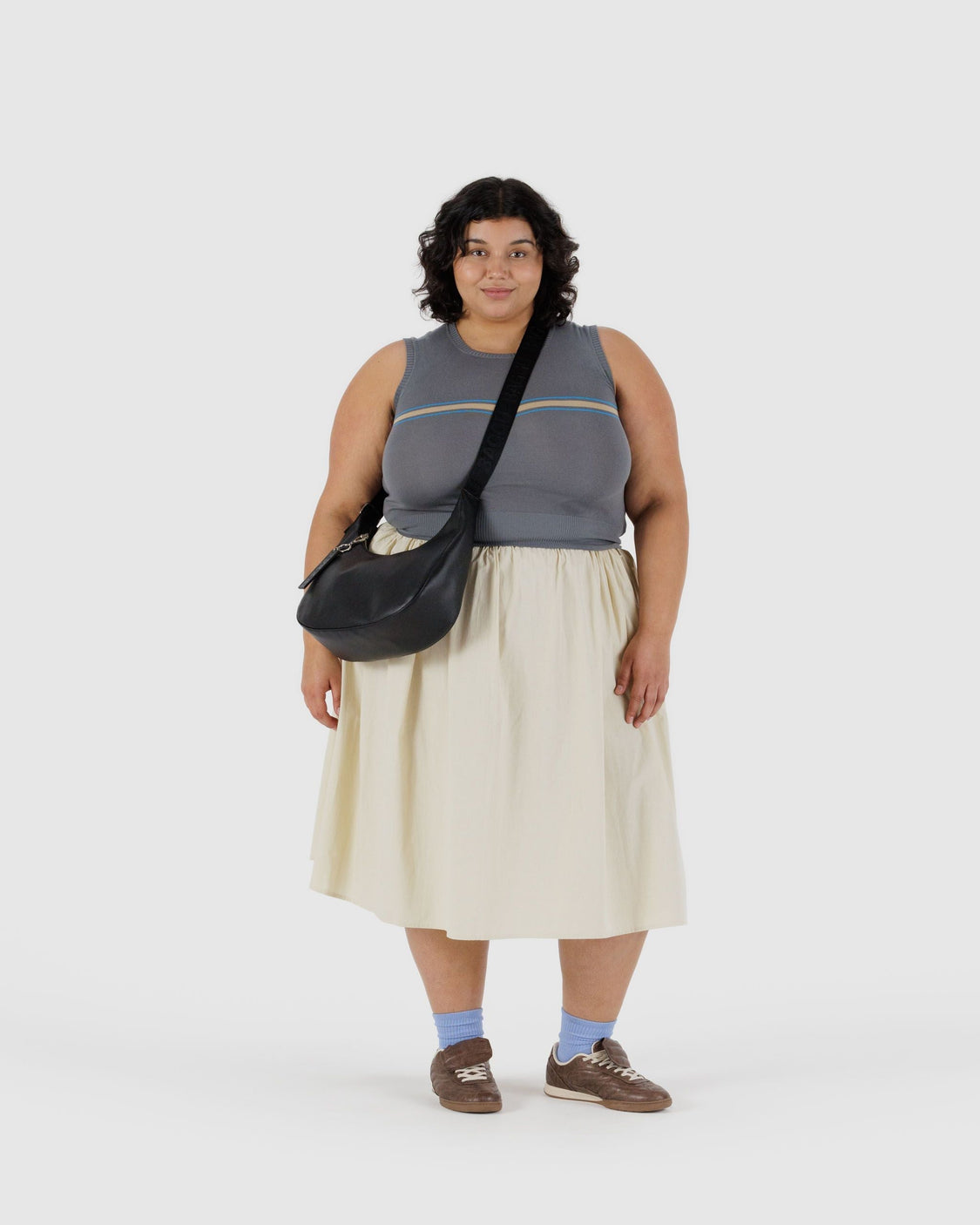 Medium Recycled Leather Crescent Bag T9