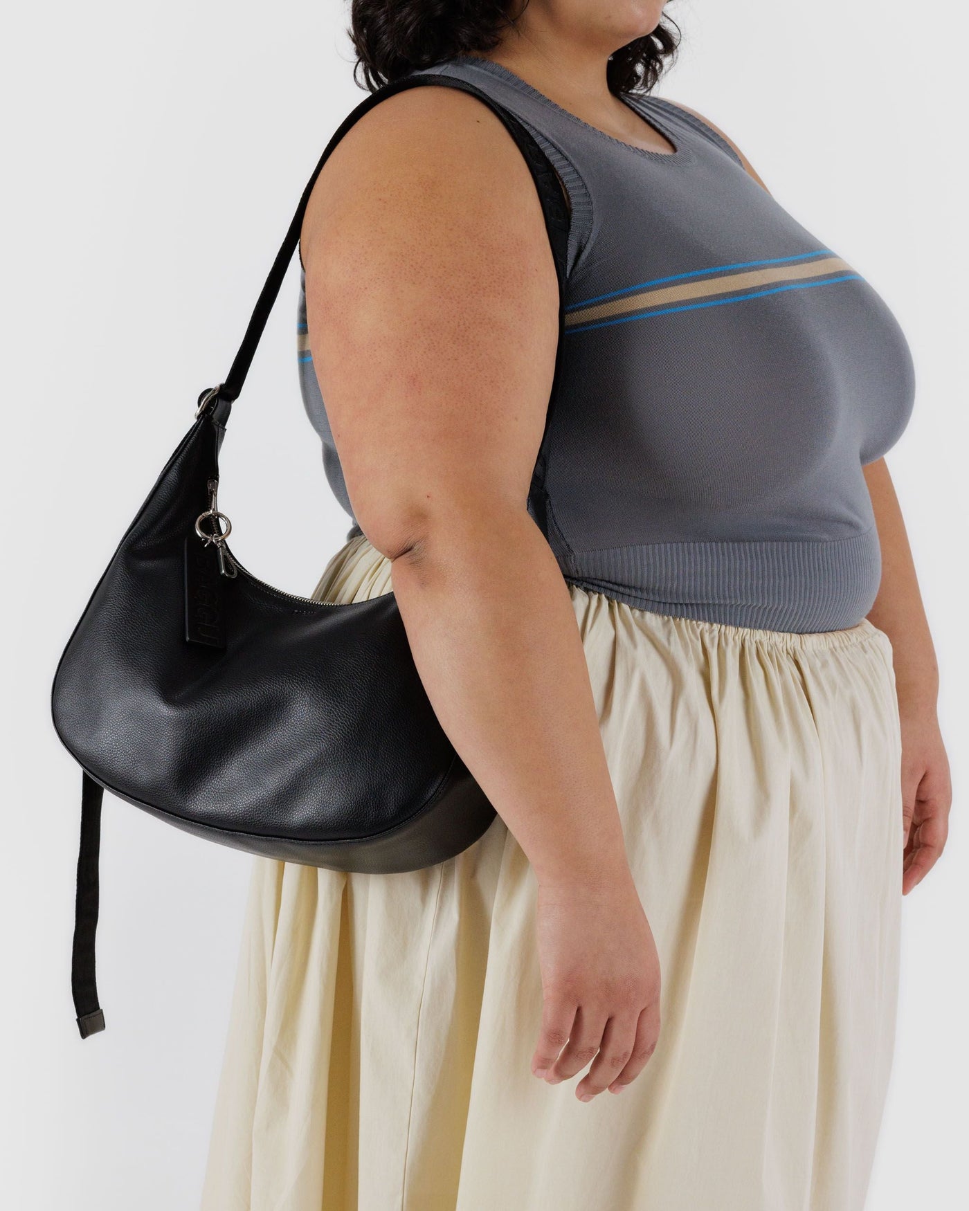 Medium Recycled Leather Crescent Bag T9