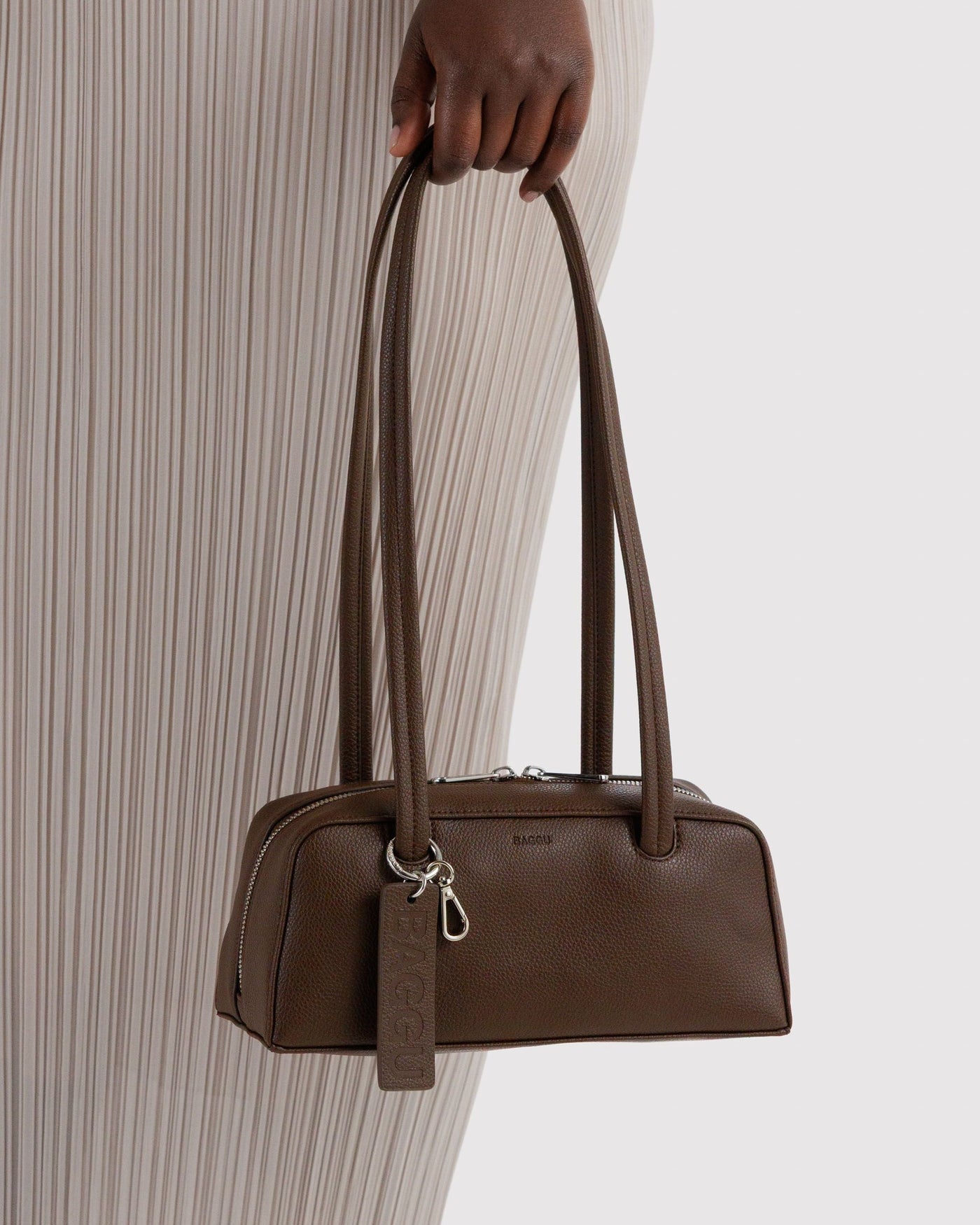 Small Recycled Leather Bowler Bag O6