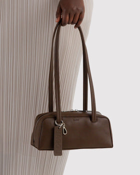 Small Recycled Leather Bowler Bag O6