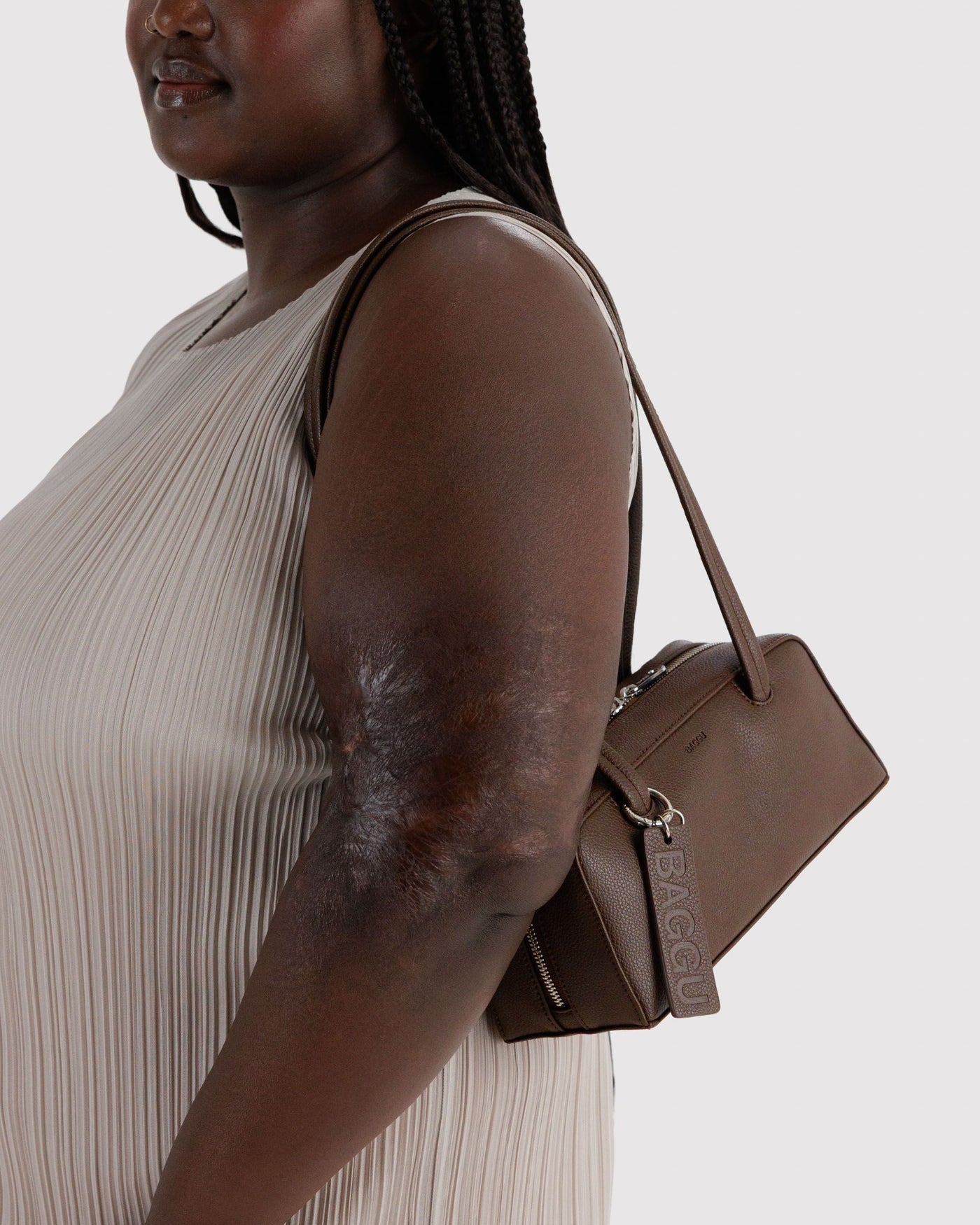 Small Recycled Leather Bowler Bag O6
